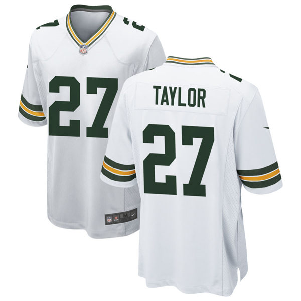 Mens Green Bay Packers #27 Patrick Taylor Nike White Vapor Limited Player Jersey