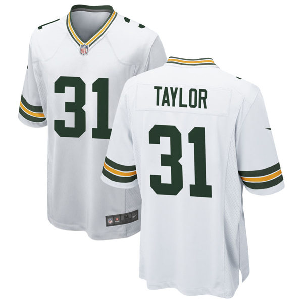 Mens Green Bay Packers Retired Player #31 Jim Taylor Nike White Vapor Limited Player Jersey