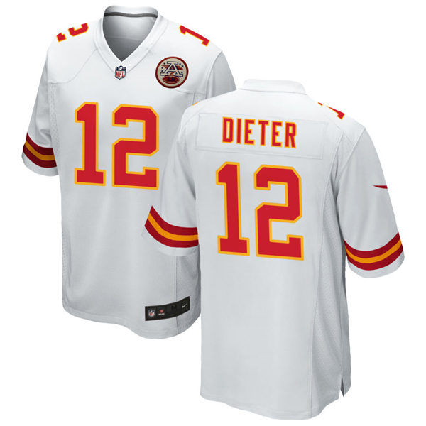 Men's Kansas City Chiefs #12 Gehrig Dieter Nike White Vapor Untouchable Limited Jersey
