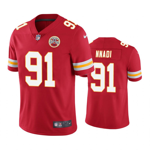 Men's Kansas City Chiefs #91 Derrick Nnadi Nike Red Vapor Untouchable Limited Jersey