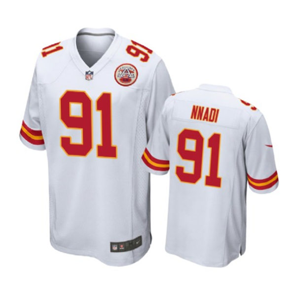 Men's Kansas City Chiefs #91 Derrick Nnadi Nike White Vapor Untouchable Limited Jersey