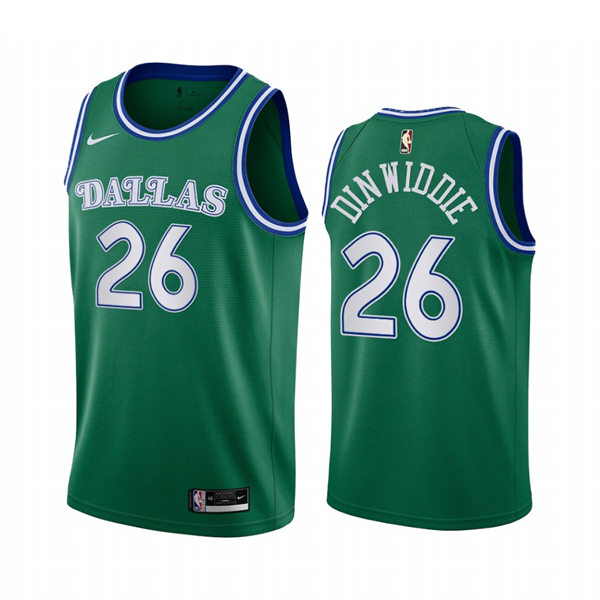 Mens Dallas Mavericks #26 Spencer Dinwiddie Nike Green Classic Edition jersey