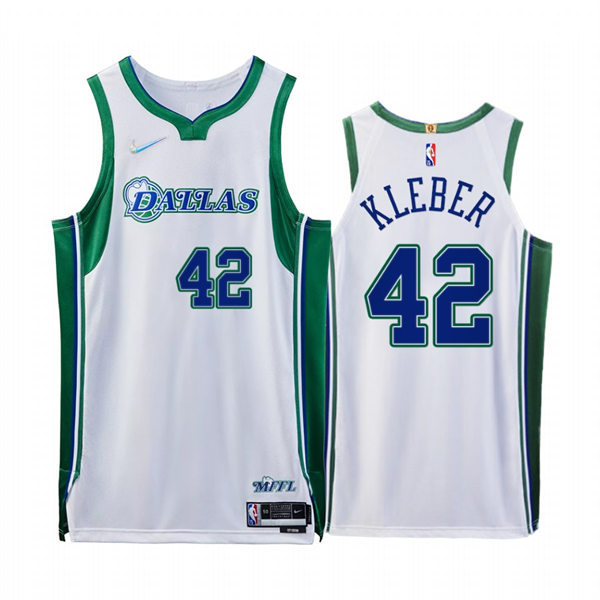 Mens Dallas Mavericks #42 Maxi Kleber Nike NBA 75TH White 2021-22 City Edition Jersey