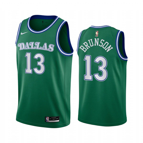 Mens Dallas Mavericks #13 Jalen Brunson Nike Green Classic Edition jersey