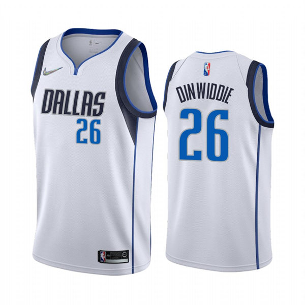 Mens Dallas Mavericks #26 Spencer Dinwiddie Nike White Association Edition Jersey