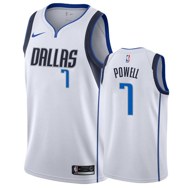Mens Dallas Mavericks #7 Dwight Powell Nike White Association Edition Jersey