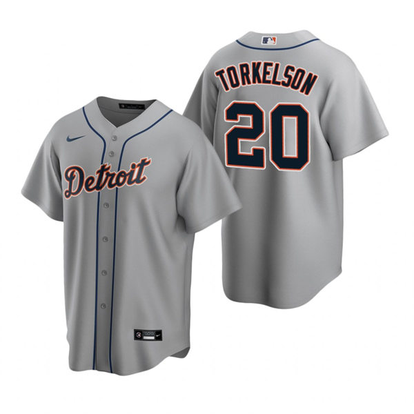 Youth Detroit Tigers #20 Spencer Torkelson Nike Grey Road Cool Base Jersey