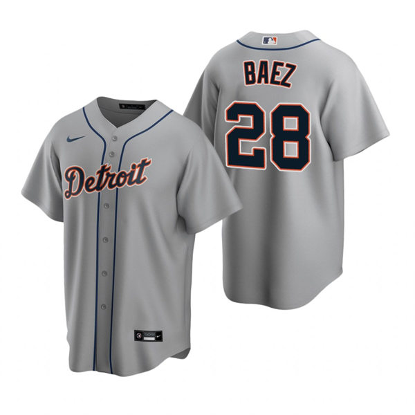 Youth Detroit Tigers #28 Javier Baez Nike Grey Away Jersey