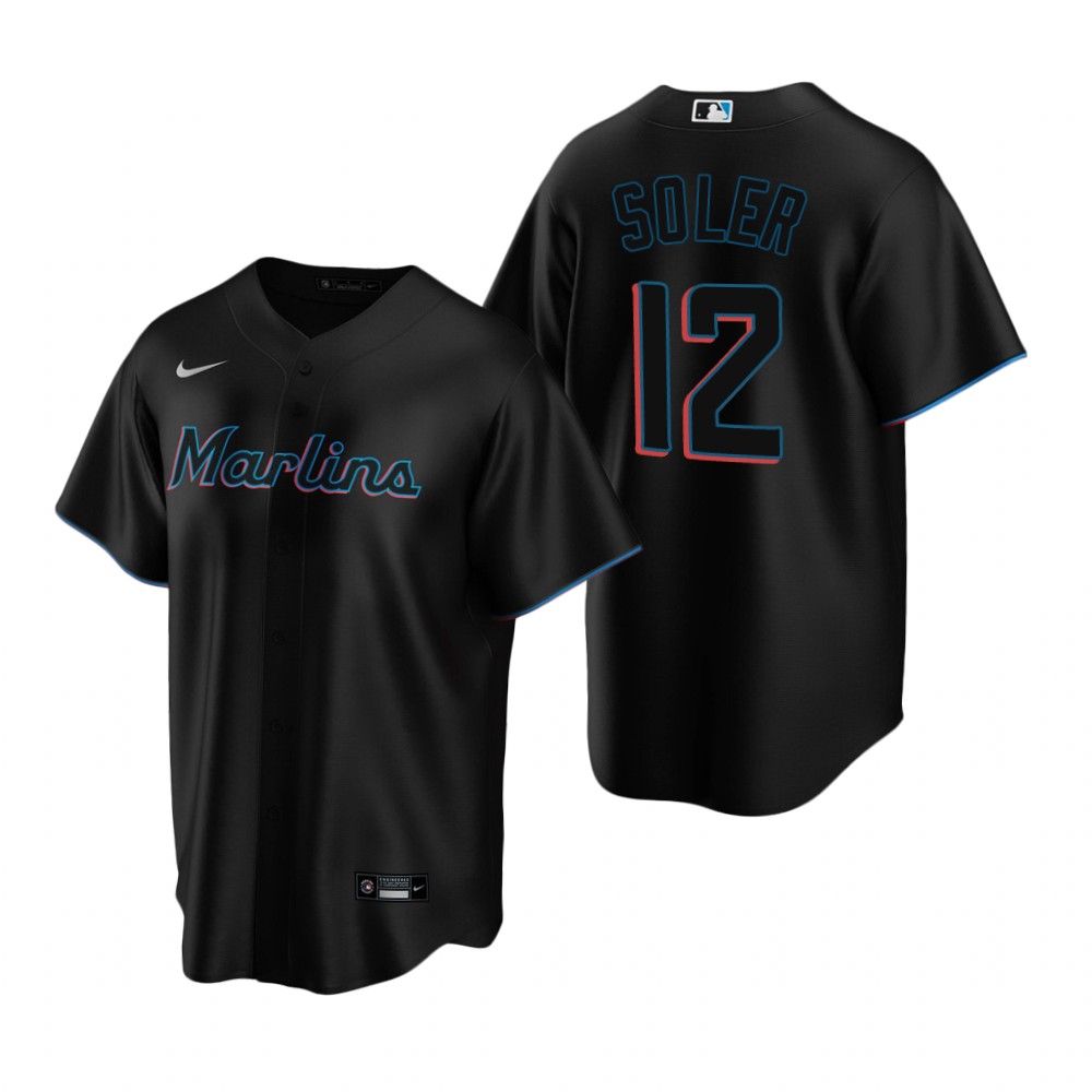 Youth Miami Marlins #12 Jorge Soler Nike Black Alternate Jersey