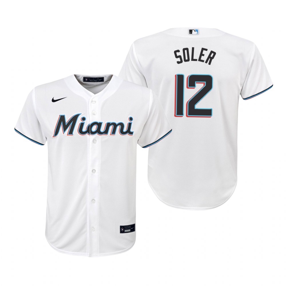 Youth Miami Marlins #12 Jorge Soler Nike White Home Jersey