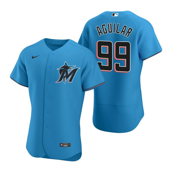 Mens Miami Marlins #99 Jesus Aguilar Nike Blue Alternate FlexBase Player Jersey