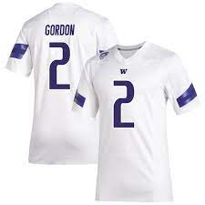 Mens Youth Washington Huskies #2 Kyler Gordon Adidas White College Football Game Jersey