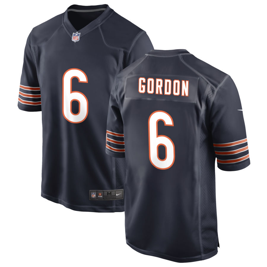 Mens Chicago Bears #6 Kyler Gordon Nike Navy Vapor Limited Jersey