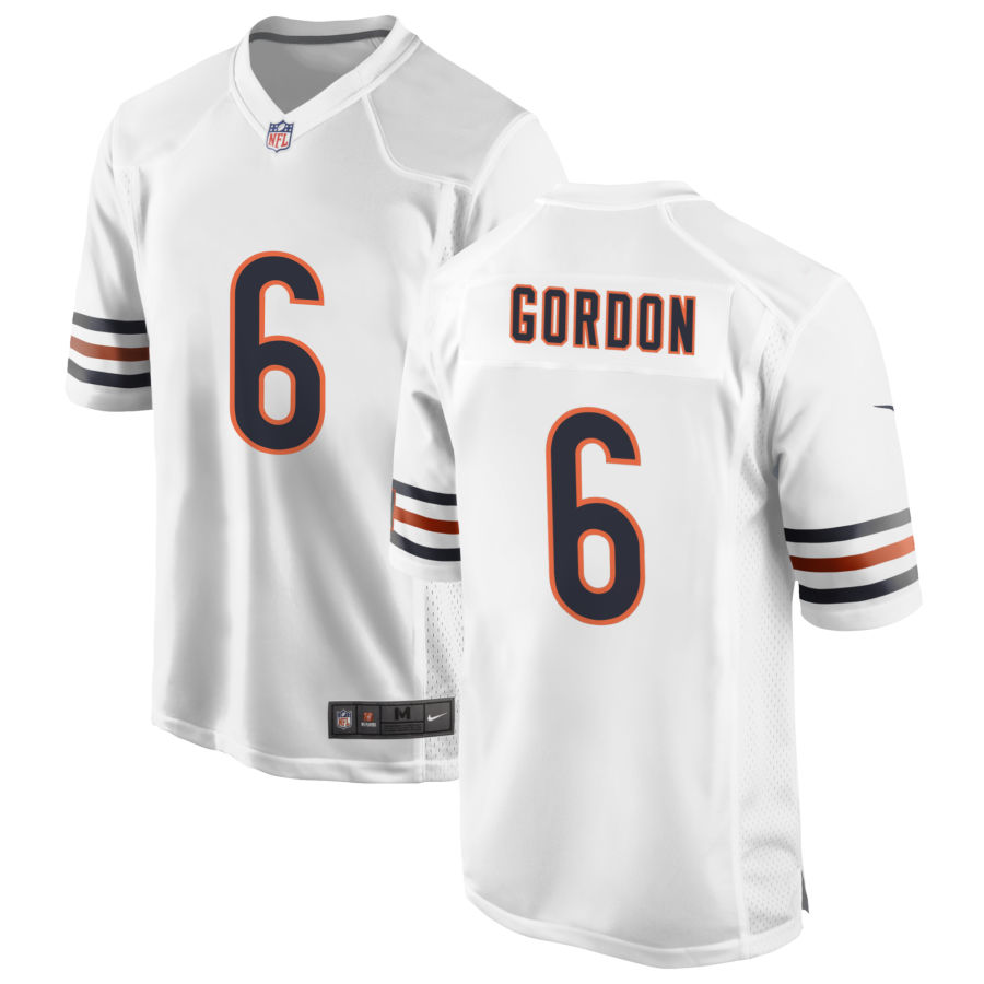 Mens Chicago Bears #6 Kyler Gordon Nike White Vapor Limited Jersey