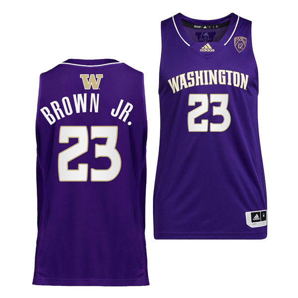 Mens Youth Washington Huskies #23 Terrell Brown Jr. Adidas Purple College Basketball Game Jersey