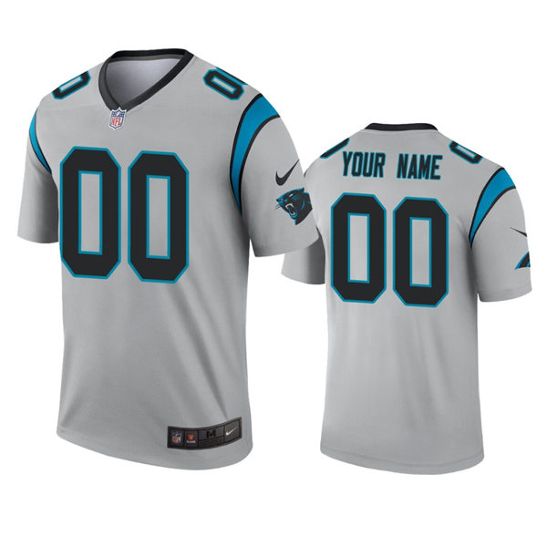 Mens Youth Carolina Panthers Custom Nike Silver Inverted Legend Jersey