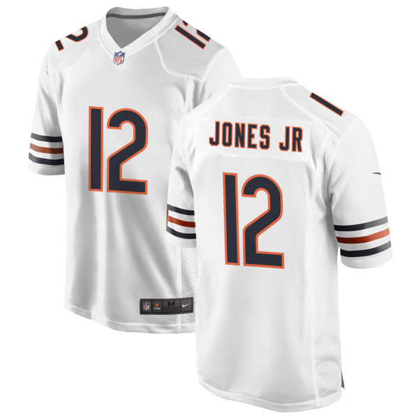 Mens Chicago Bears #12 Velus Jones Jr. Nike White Vapor Untouchable Limited Jersey