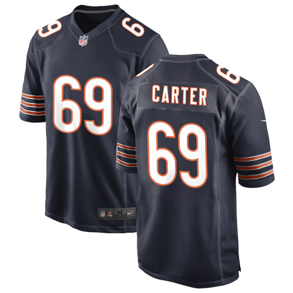 Mens Chicago Bears #69 Ja'Tyre Carter Nike Navy Vapor Untouchable Limited Jersey
