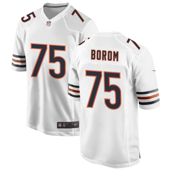 Mens Chicago Bears #75 Larry Borom Nike White Vapor Untouchable Limited Jersey