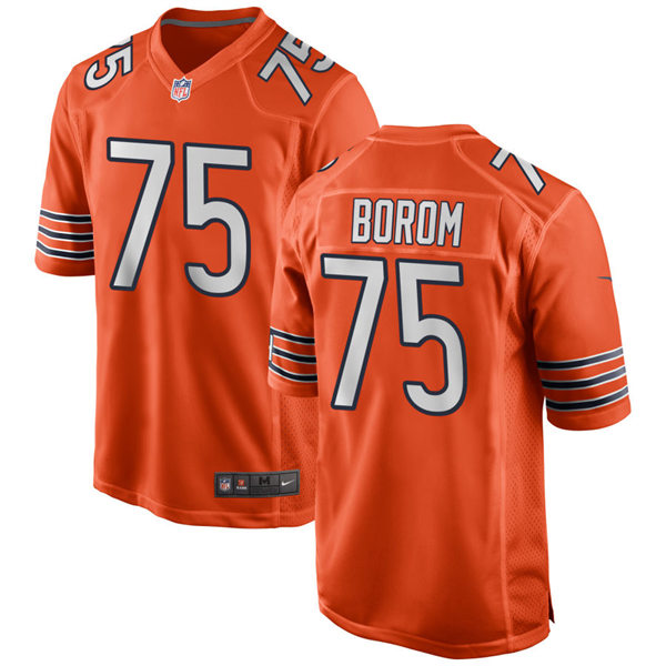 Mens Chicago Bears #75 Larry Borom Nike Orange Alternate Untouchable Limited Jersey