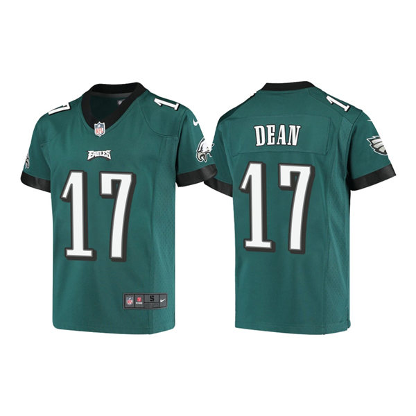 Youth Philadelphia Eagles #17 Nakobe Dean Nike Midnight Green Limited Jersey