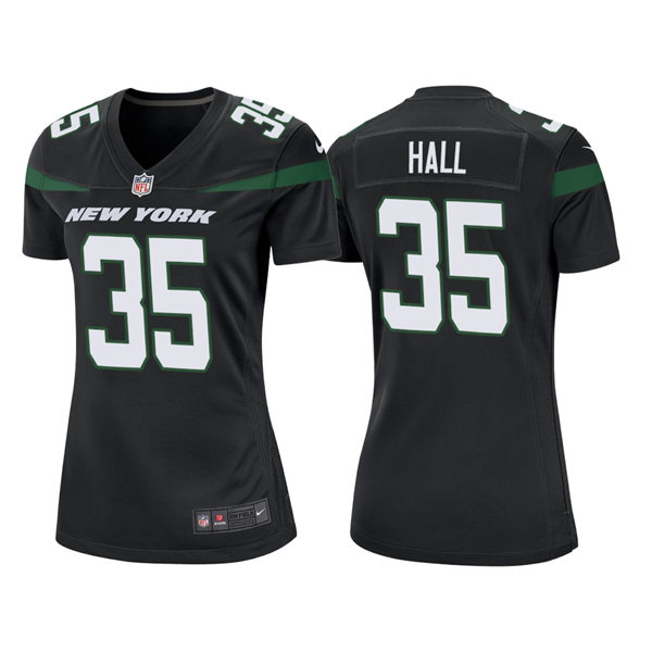 Womens New York Jets #35 Breece Hall Nike Stealth Black Alternate Limited Jersey-3