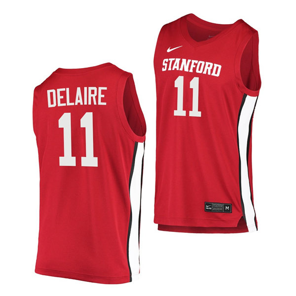 Mens Youth Stanford Cardinal #11 Jaiden Delaire Cardinal College Basketball Alumni Jersey