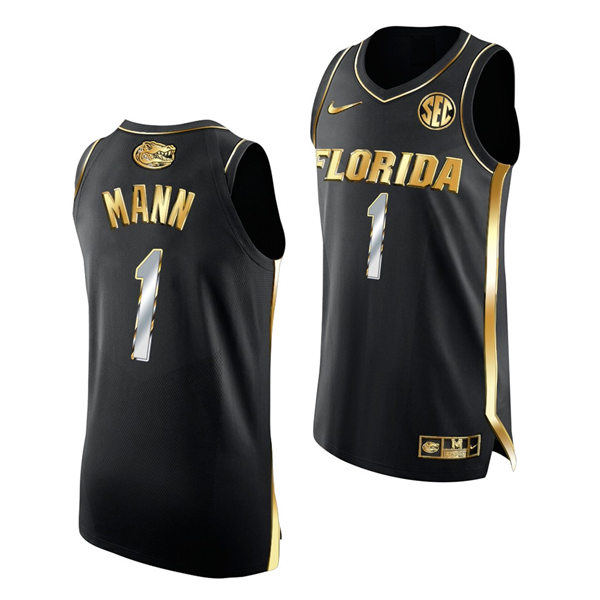 Mens Youth Florida Gators #1 Tre Mann Nike Black Golden Edition Basketball Jersey