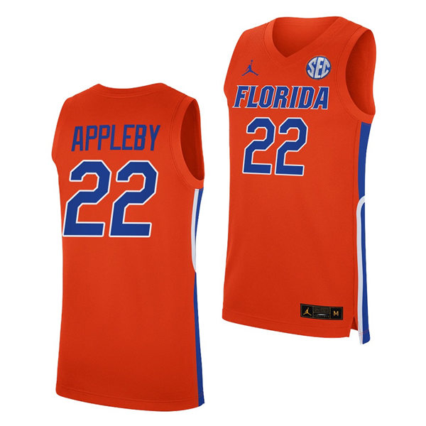 Mens Youth Florida Gators #22 Tyree Appleby 2020 Orange College Basketball Jersey