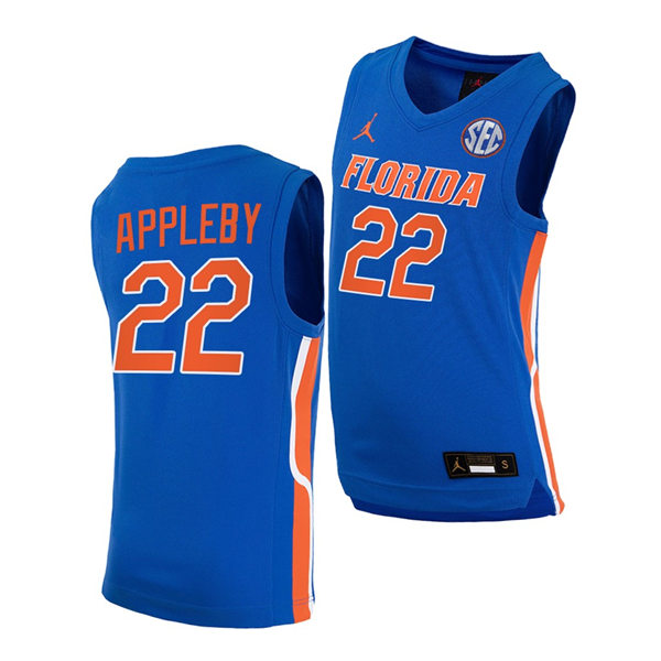 Mens Youth Florida Gators #22 Tyree Appleby 2020 Royal College Basketball Jersey