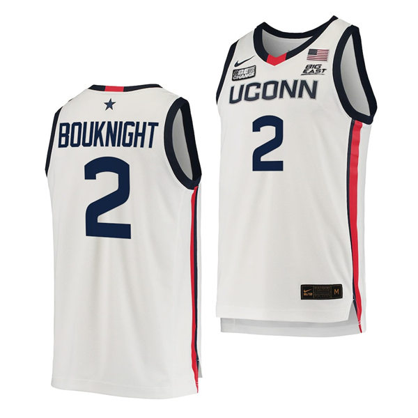 Mens Youth UConn Huskies #2 James Bouknight 2021 White Uconn College Basketball Game Jersey