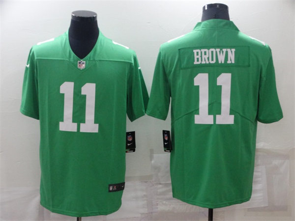 Men's Philadelphia Eagles #11 A.J. Brown Nike Kelly Green Color Rush Jersey
