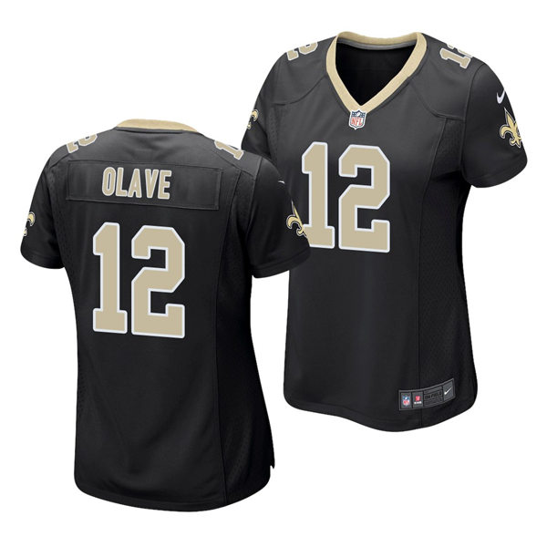 Womens New Orleans Saints #12 Chris Olave Nike Black Limited Jersey