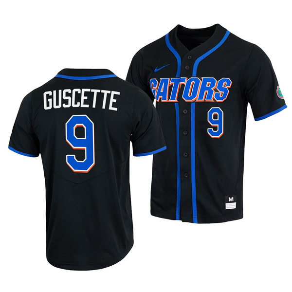 Mens Youth Florida Gators #9 Mac Guscette Nike 2022 Black With Name Florida College Baseball Jersey
