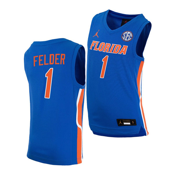 Mens Youth Florida Gators #1 C.J. Felder 2020 Royal College Basketball Jersey