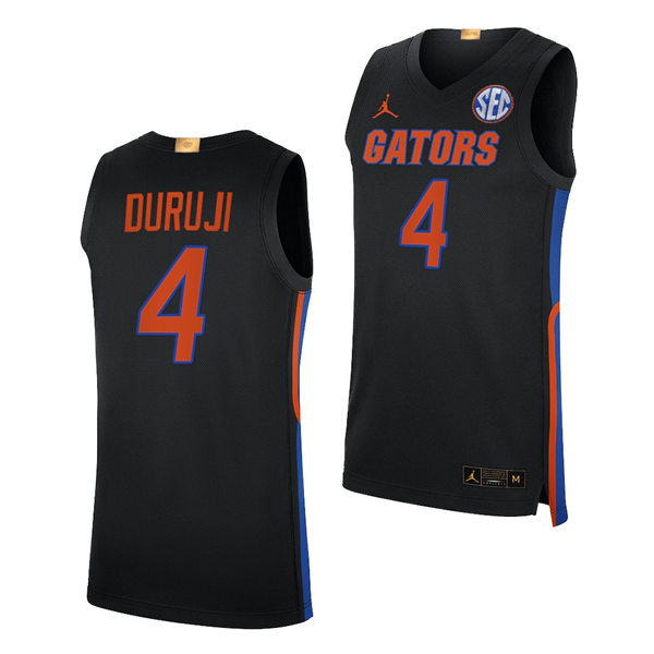 Mens Youth Florida Gators #4 Anthony Duruji 2020 Black College Basketball Jersey