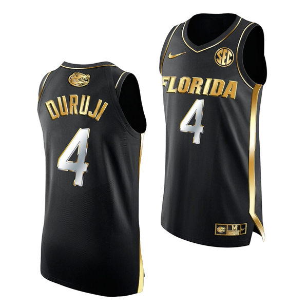 Mens Youth Florida Gators #4 Anthony Duruji Nike Black Golden Edition Basketball Jersey