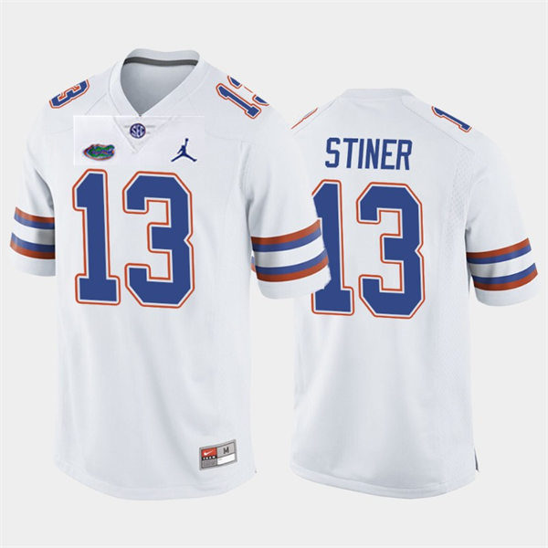 Mens Florida Gators #13 Donovan Stiner White College Football Game Jersey