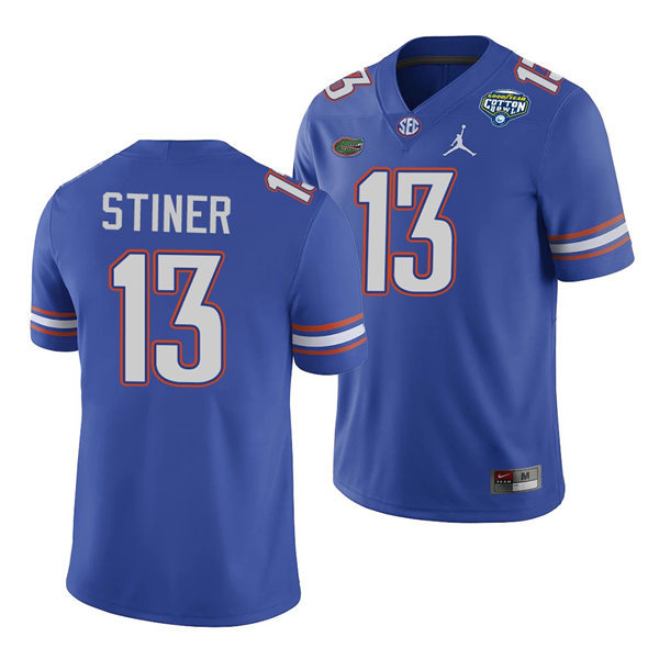 Mens Florida Gators #13 Donovan Stiner Royal College Football Game Jersey