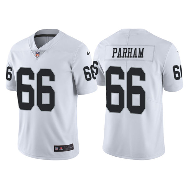 Men's Las Vegas Raiders #66 Dylan Parham Nike White Vapor Untouchable Limited Player Jersey