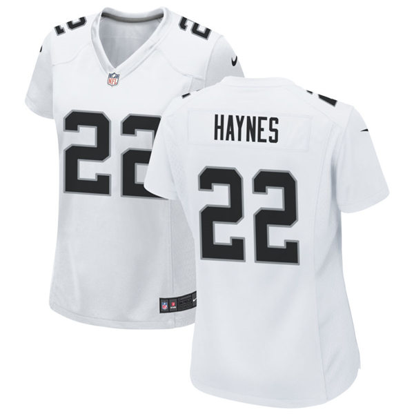 Womens Las Vegas Raiders Retired Player #22 Mike Haynes Nike White Limited Jersey