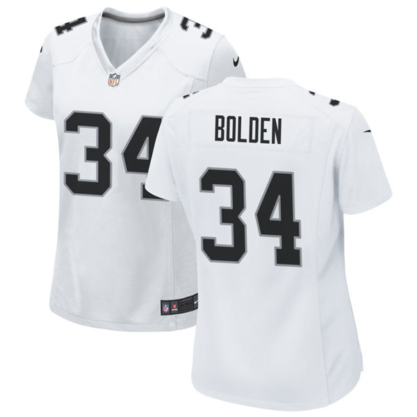 Womens Las Vegas Raiders #34 Brandon Bolden Nike White Limited Jersey