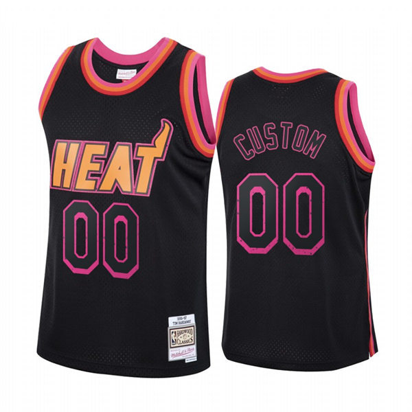 Mens Youth Miami Heat Custom Mitchell & Ness Hardwood Classics Rings Collection Jersey Black