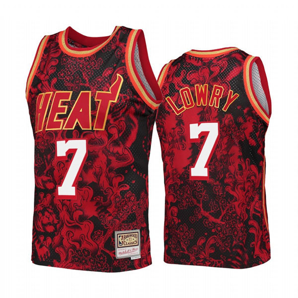 Mens Youth Miami Heat #7 Kyle Lowry Mitchell & Ness Hardwood Classics 1996-97 Lunar New Year Jersey Red