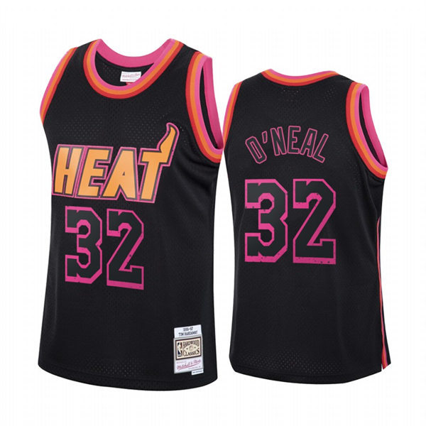 Mens Youth Miami Heat #32 Shaquille O'Neal Mitchell & Ness Hardwood Classics Rings Collection Jersey Black