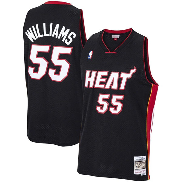 Mens Miami Heat #55 Jason Williams Mitchell & Ness 2005-06 Hardwood Classics Jersey - Black