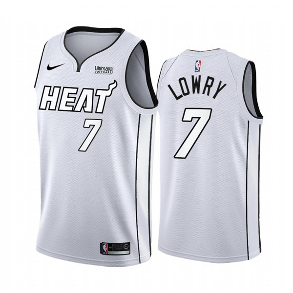 Mens Miami Heat #7 Kyle Lowry Nike White silver 2022 NBA Playoffs Mantra Jersey