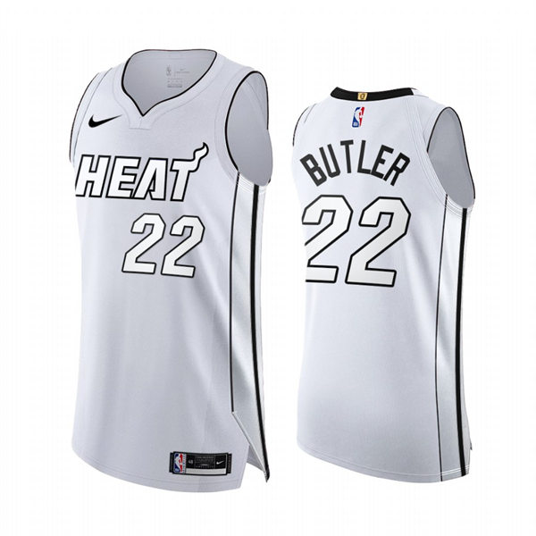 Mens Miami Heat #22 Jimmy Butler Nike White silver 2022 NBA Playoffs Mantra Jersey