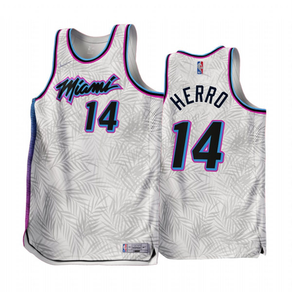 Mens Miami Heat #14 Tyler Herro Nike White 2022-23 Earned Edition Jersey