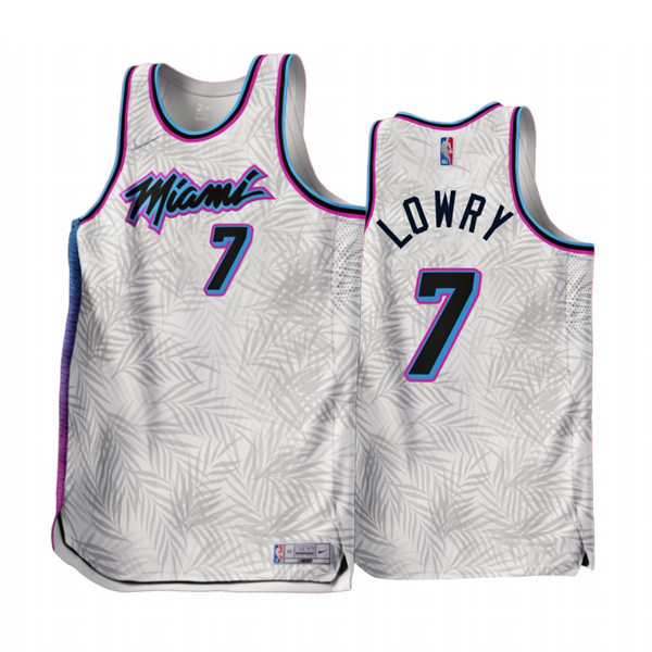 Mens Miami Heat #7 Kyle Lowry Nike White 2022-23 Earned Edition Jersey
